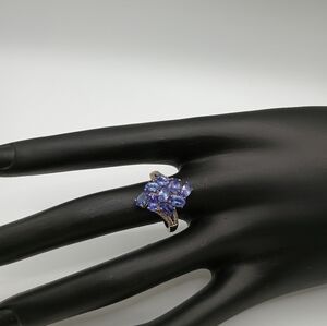 Sterling Silver And Blue Gemstone Ring Size 7